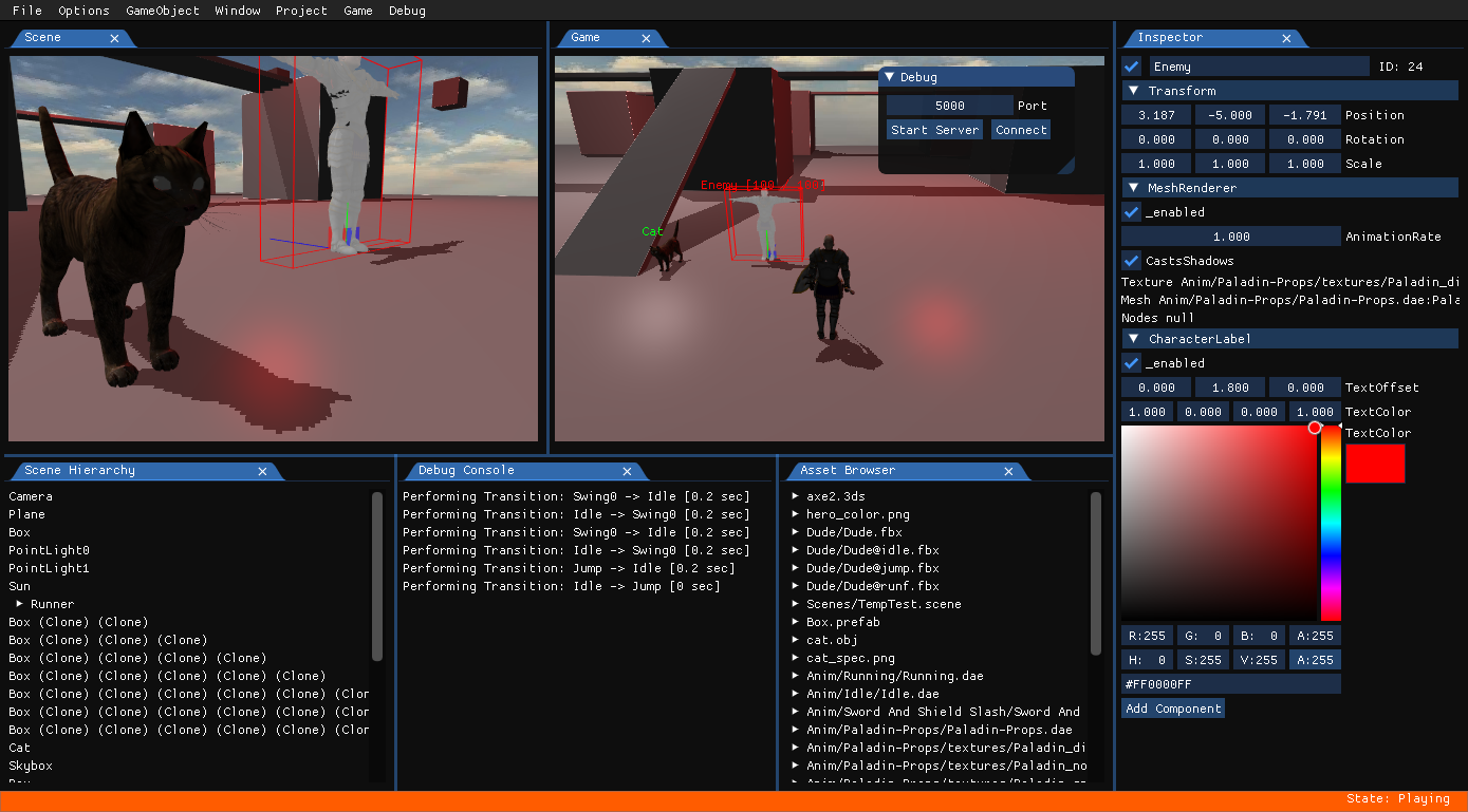 Game Engine Editor GUI Using ImGui.NET